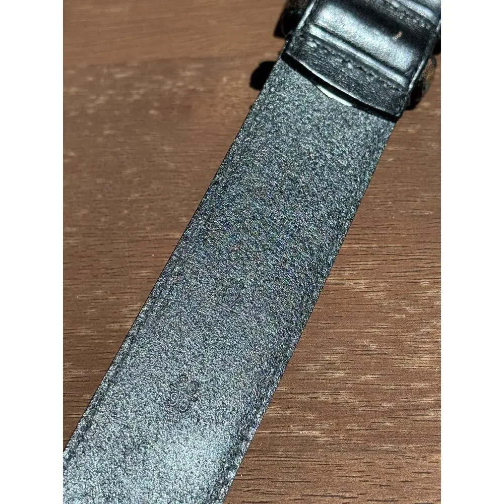 Polo Ralph Lauren Black Genuine Leather Belt 36/90 Old Money Classic Preppy